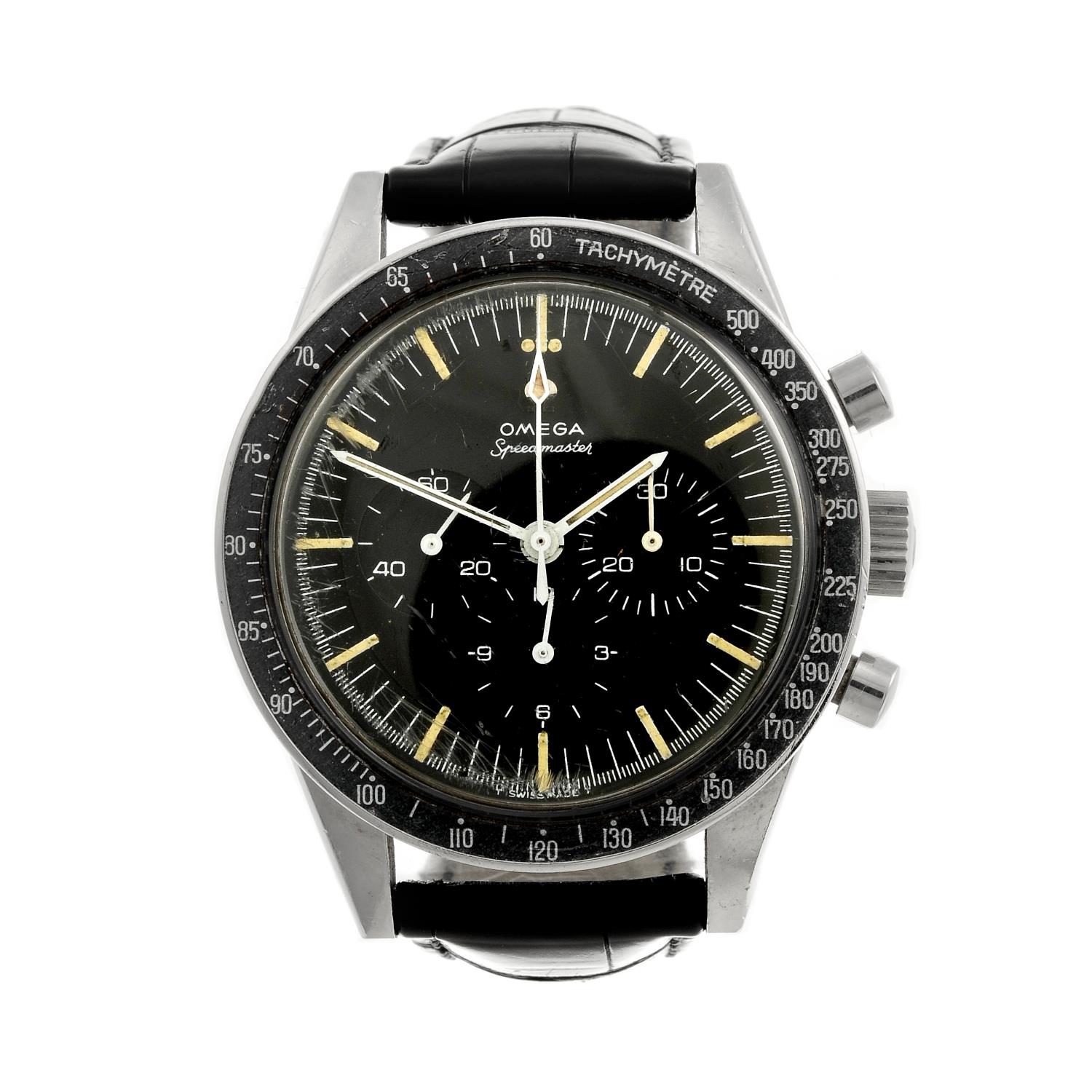 OMEGA - a gentleman's Speedmaster 'Ed White' chronograph wrist watch. Stainless steel case with