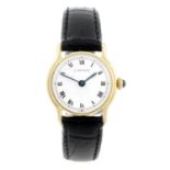 CARTIER - a wrist watch. 18ct yellow gold case. Numbered 782480228. Manual wind movement. White dial