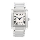 CARTIER - a Tank Francaise bracelet watch. Stainless steel case. Reference 2465, serial 572942QX.