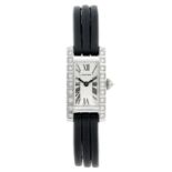 CARTIER - a Tank Allongee wrist watch. 18ct white gold factory diamond set case. Reference 2544,