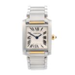 CARTIER - a Tank Francaise bracelet watch. Stainless steel case. Reference 2384, serial 789220CD.