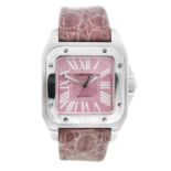 CARTIER - a Santos 100 wrist watch. Stainless steel case. Reference 2878, serial 195794NX. Signed