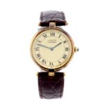 CARTIER - a Must De Cartier wrist watch. Gold plated silver case. Numbered 039903 590003. Signed