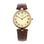 CARTIER - a Must De Cartier wrist watch. Gold plated silver case. Numbered 030126 590003. Signed