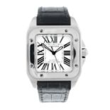 CARTIER - a Santos 100 wrist watch. Stainless steel case. Reference 2878, serial 308946SX. Signed