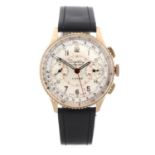 BREITLING - a gentleman's Chronomat chronograph wrist watch. Rose metal case, stamped 18K with slide