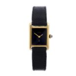 CARTIER - a Must de Cartier Tank wrist watch. Gold plated silver case. Numbered 3 033059. Signed