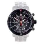 TISSOT - a gentleman's chronograph bracelet watch. Stainless steel case with calibrated bezel.