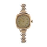 BENTIMA - a lady's Star bracelet watch. 9ct yellow gold case, hallmarked London possibly 1956.