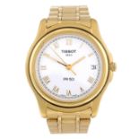 TISSOT - a gentleman's PR50 bracelet watch. Gold plated case with stainless steel case back.