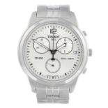 TISSOT - a gentleman's PR100 chronograph bracelet watch. Stainless steel case. Reference T049417A,