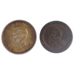 British coins, a small quantity, 19th and 20th century base metal and silver, including Crown