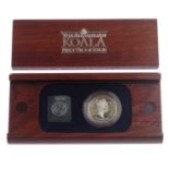 Australia, Elizabeth II, Proof Platinum ¼-Ounce Koala, in fitted case from The Perth Mint. As