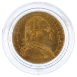 France, Louis XVIII, First Restoration (1815-1815), gold 20-Francs 1815R. Good very fine. Good