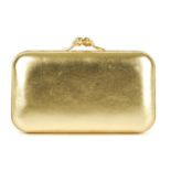 ALEXANDER MCQUEEN - a Twin Skull clutch. Designed with a gold leather exterior, gold-tone frame,