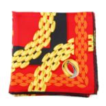 CARTIER - a Trinity Ring scarf. Featuring the maker's signature Trinity De Cartier ring and the