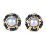 CHANEL - a pair of large vintage ear clips. Each designed as an imitation pearl, with a gold-tone