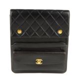 CHANEL - a vintage handbag. Crafted from smooth black lambskin leather, featuring quilted