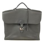 HERMÈS - a Sac A Depeche Fjord leather briefcase. Crafted from soft grey fjord leather, featuring