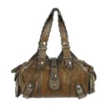CHLOÉ - a Silverado handbag. Featuring a khaki leather exterior with whip stitched edge detail, open