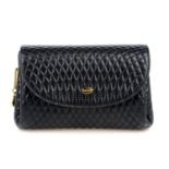 BALLY - a small quilted leather handbag. Featuring a soft quilted navy blue leather exterior,