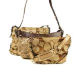 COACH - three Monogram canvas handbags. To include a large canvas handbag with front zip pocket,