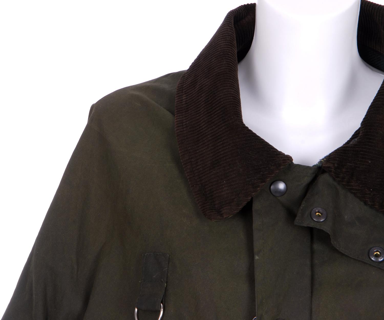 HOUSE OF HARDY - a cropped wax jacket. Designed with a corduroy collar, elasticated storm cuffs, two - Image 3 of 5