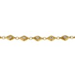 CHANEL - a 1970s crystal necklace. Featuring gold-tone, diamond-shaped crystal links to the spring