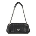 CHANEL - a small Accordion Flap handbag. With a black lambskin leather exterior and polished