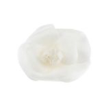 CHANEL - a large Camellia fabric flower brooch. Of cream-colour fabric, the flower with layered