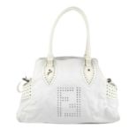 FENDI - a white leather Bag De Jour handbag. Designed with a white leather exterior and patent