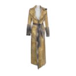 DOLCE & GABBANA - a full-length coney fur lined coat. Designed as a patchwork coat with sheared