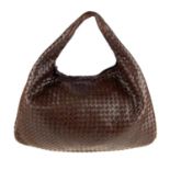 BOTTEGA VENETA - a Nappa Intrecciato Veneta hobo handbag. Designed in dark brown calfskin leather