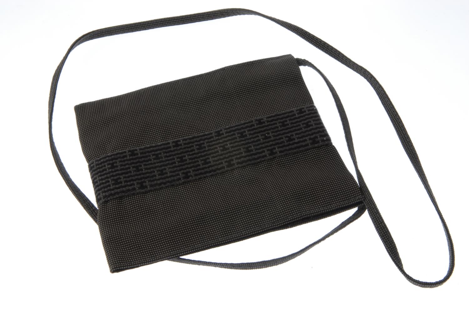 HERMÈS - a Herline Pochette handbag. The flat, rectangular grey textured fabric bag, with - Image 2 of 3