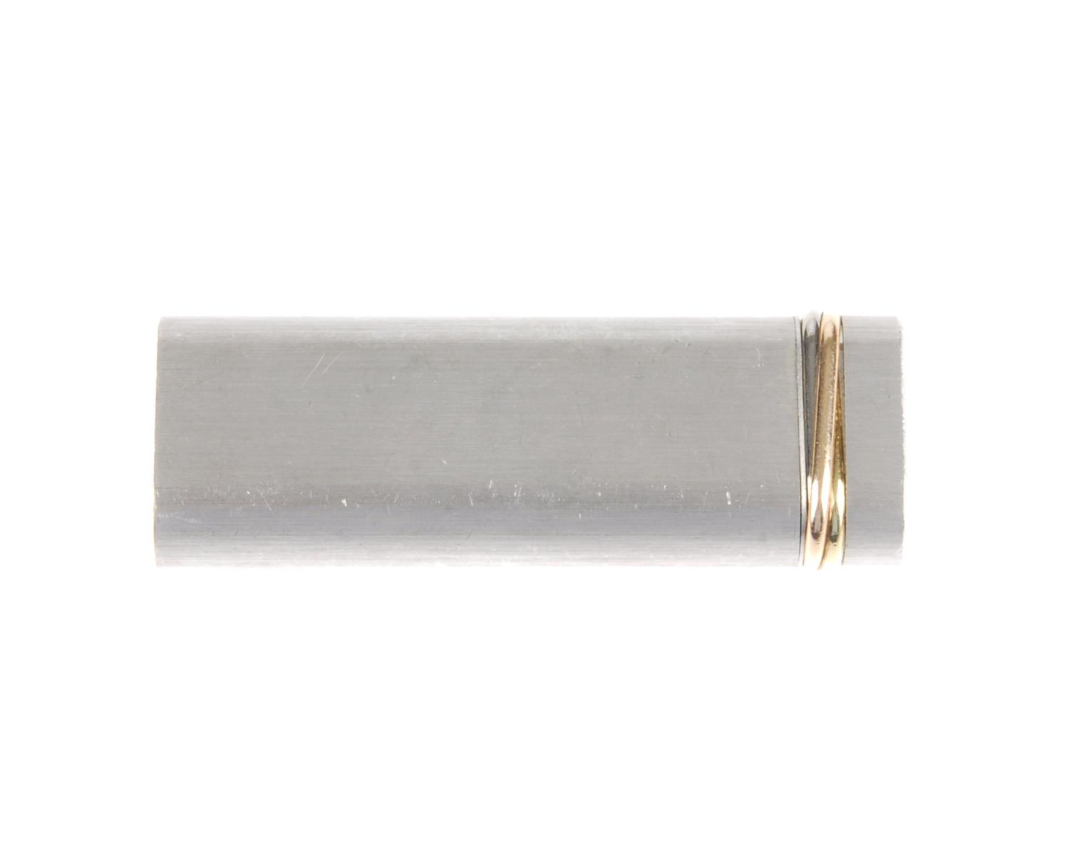 CARTIER - a lighter. The rounded rectangular shape and with brushed surface, the hinged lid with - Image 2 of 2