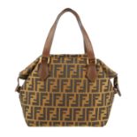 FENDI - a Zucca handbag. Crafted from maker's classic tobacco brown zucca canvas, with brown flat