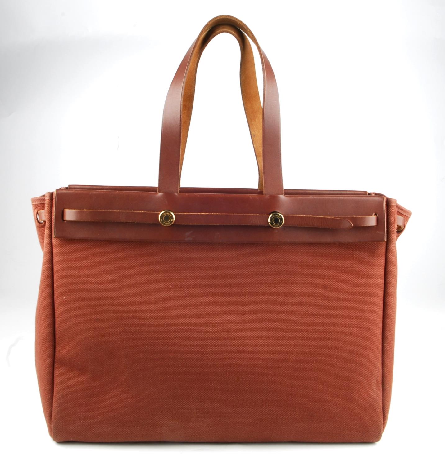 HERMÈS - a toile 2-in-1 Herbag Cabas MM handbag. A versatile bag, designed as two bags in one with - Image 3 of 6