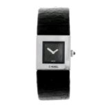 CHANEL - a lady's Matelassé wrist watch. Designed with a stainless steel case, with a square black