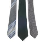 CHRISTIAN DIOR - six ties. To include a burgundy tie with blue and cream polka-dot pattern, a blue