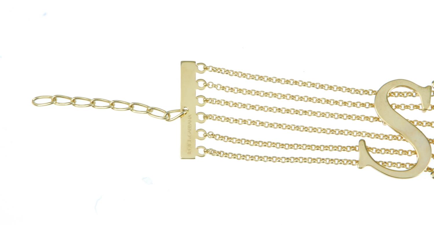 DOLCE & GABBANA - a choker. Crafted from polished gold-tone hardware, featuring six rows of chains - Image 3 of 4