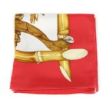 HERMÈS - a 'Jardin Creole' scarf. Designed by V.Dawlat, featuring exotic creole fruits in tones of