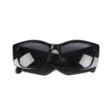 CHANEL - a pair of vintage 1988 sunglasses. Designed with black acetate frames, grey tinted lenses