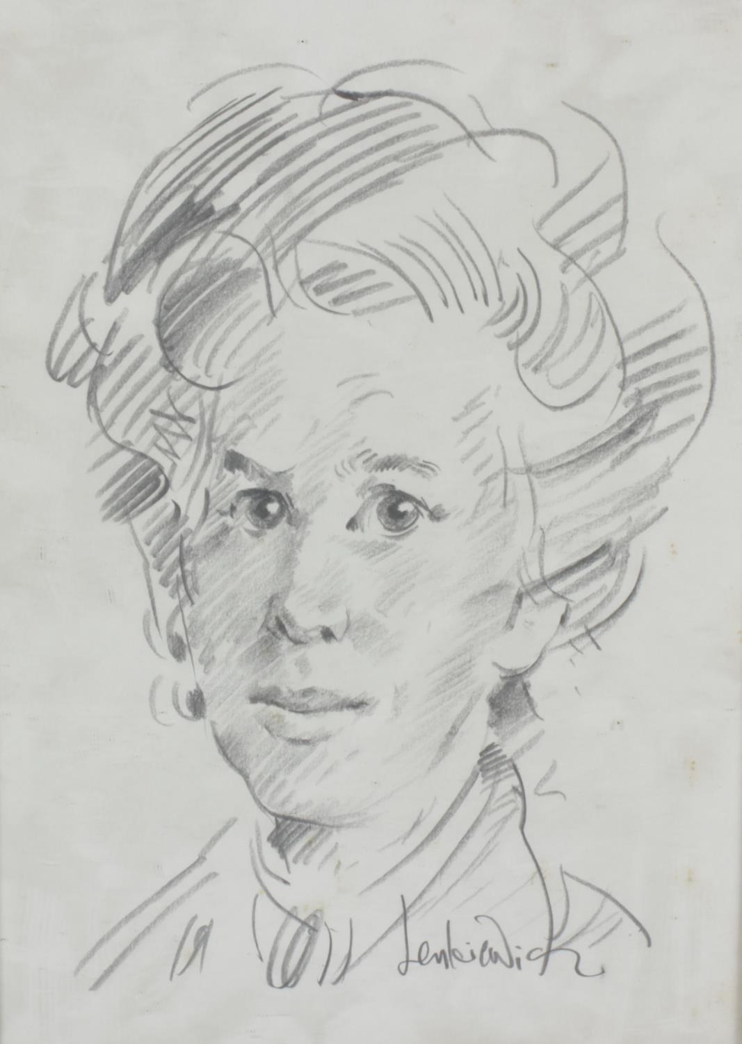 Robert Lenkiewicz (1941-2002), a pair of framed and glazed pencil sketched, head and shoulder - Image 3 of 3