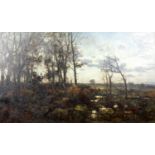 John Henry Boel, (fl. 1890-1915), a pair of oils on canvas, depicting atmospheric woodland and marsh