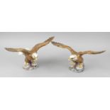 A pair of Beswick figurines, each modelled as an eagle with wings outstretched, marks to base, 7.