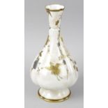 A Victorian Royal Worcester Aesthetic period vase, of lobed bulbous form with flared neck, the ivory