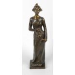 Leopold Pierre Antoine Savine,, (1861-1934) A good Art Nouveau patinated and gilt bronze figure of a