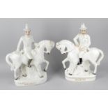 A pair of Staffordshire pottery flat back figures modelled as General Roberts and General