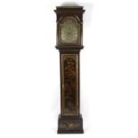 A George III brass-dialled 8-day chinoiserie lacquer longcase clock. Moses Jacob, Redruth, the 12-