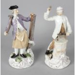 Two 18th century porcelain figures. Possibly Bristol or Plymouth, circa 1770/5, in the manner of